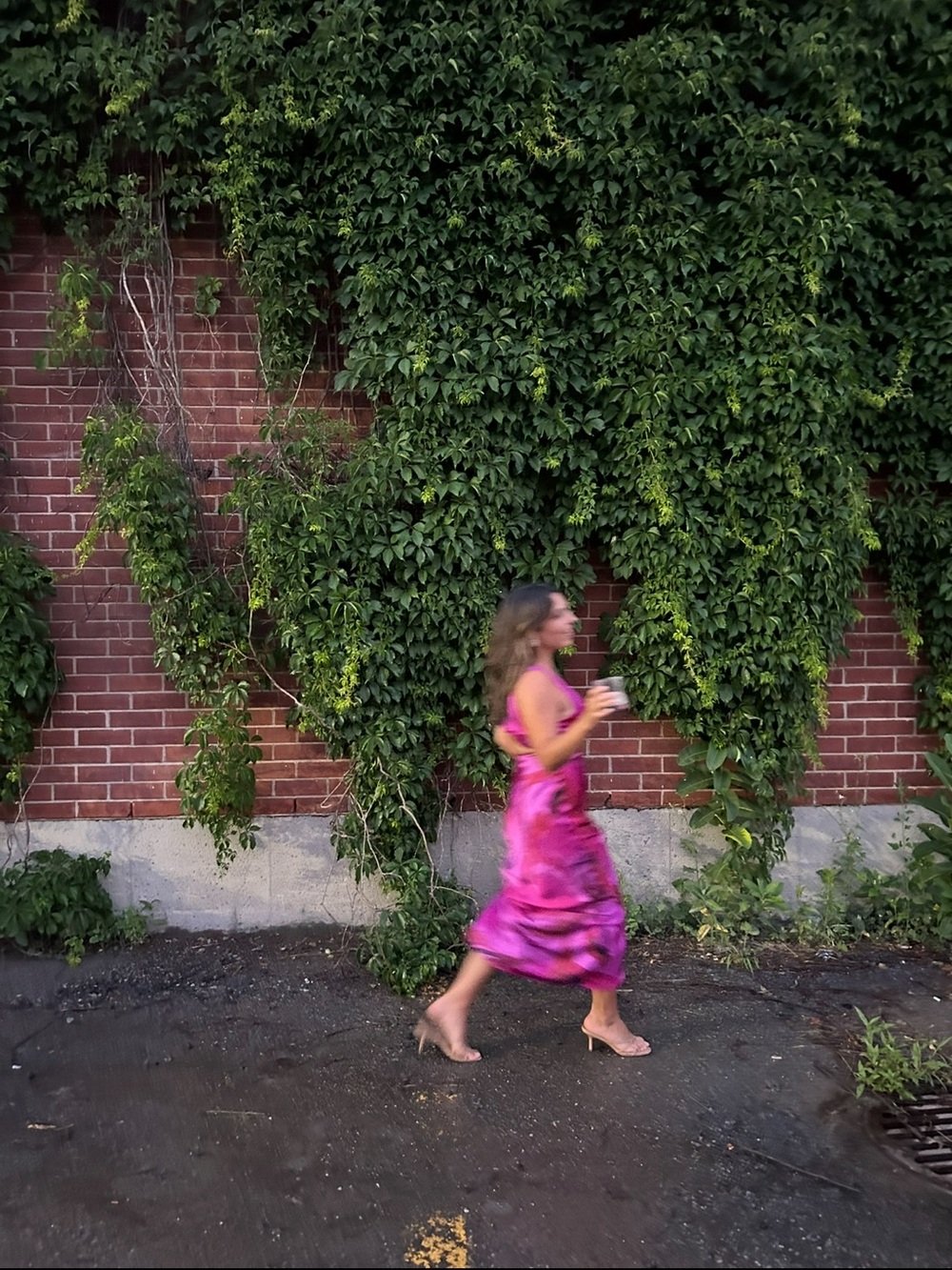 Zara Fuchsia Pink and Red Printed Midi Dress - Picture 2 of 10